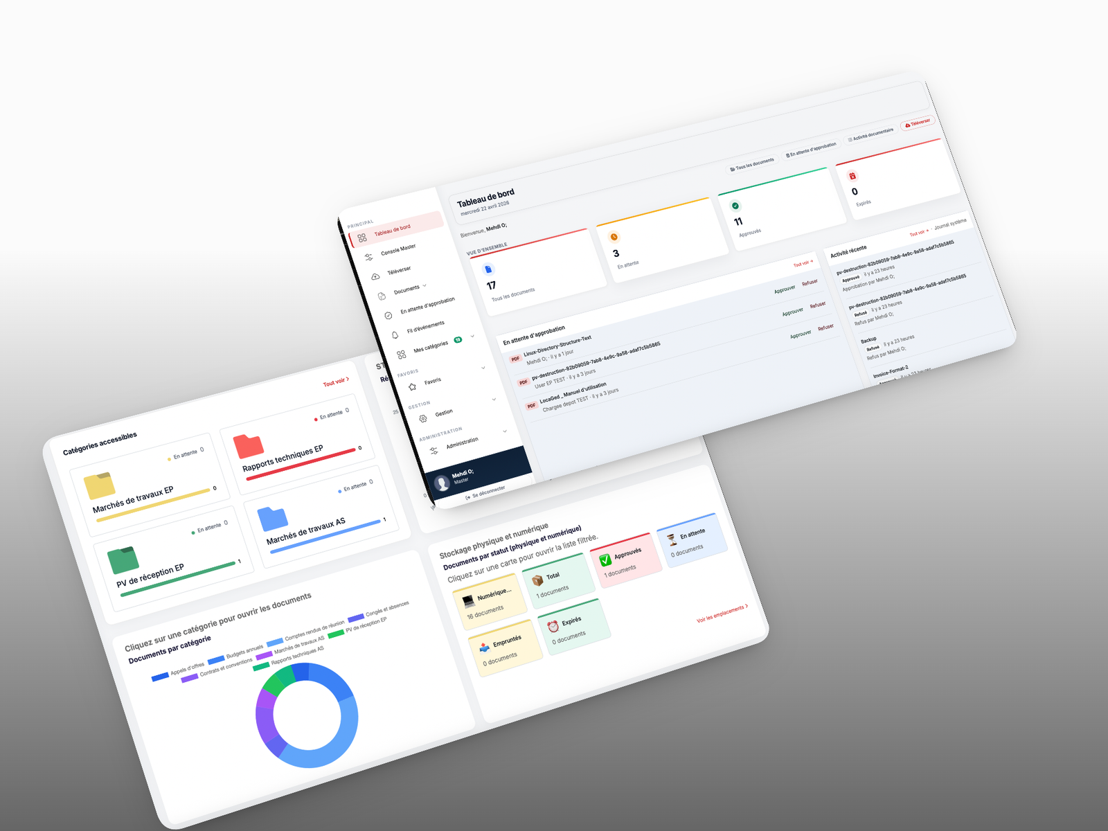 Dashboard LocaGed — tableau de bord GED marocaine